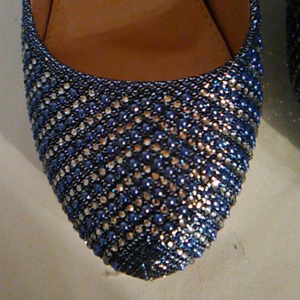 Mila Lady Sparkly Blue Heels - Picture 7 of 13